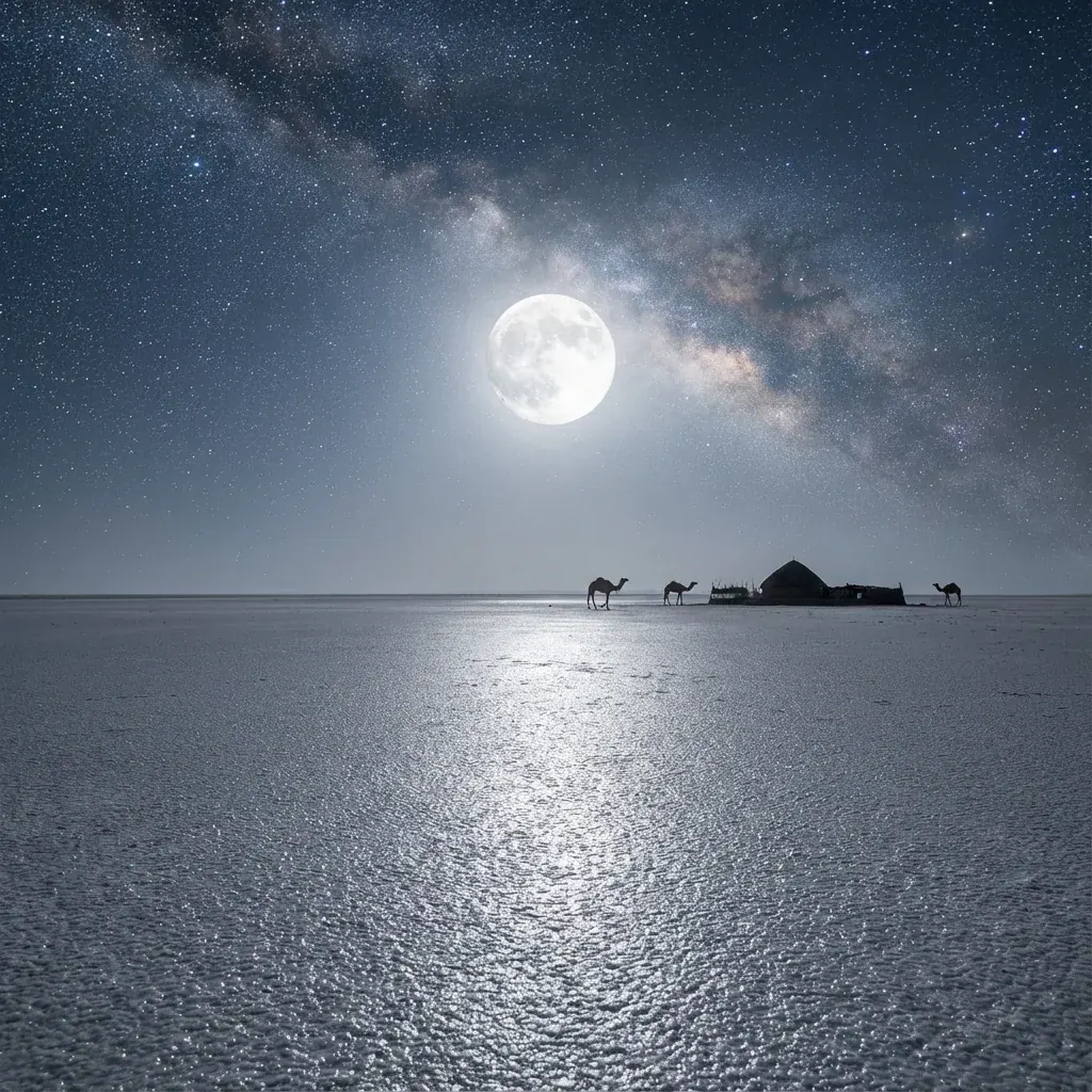 Salt crust at sunset, Dhordo