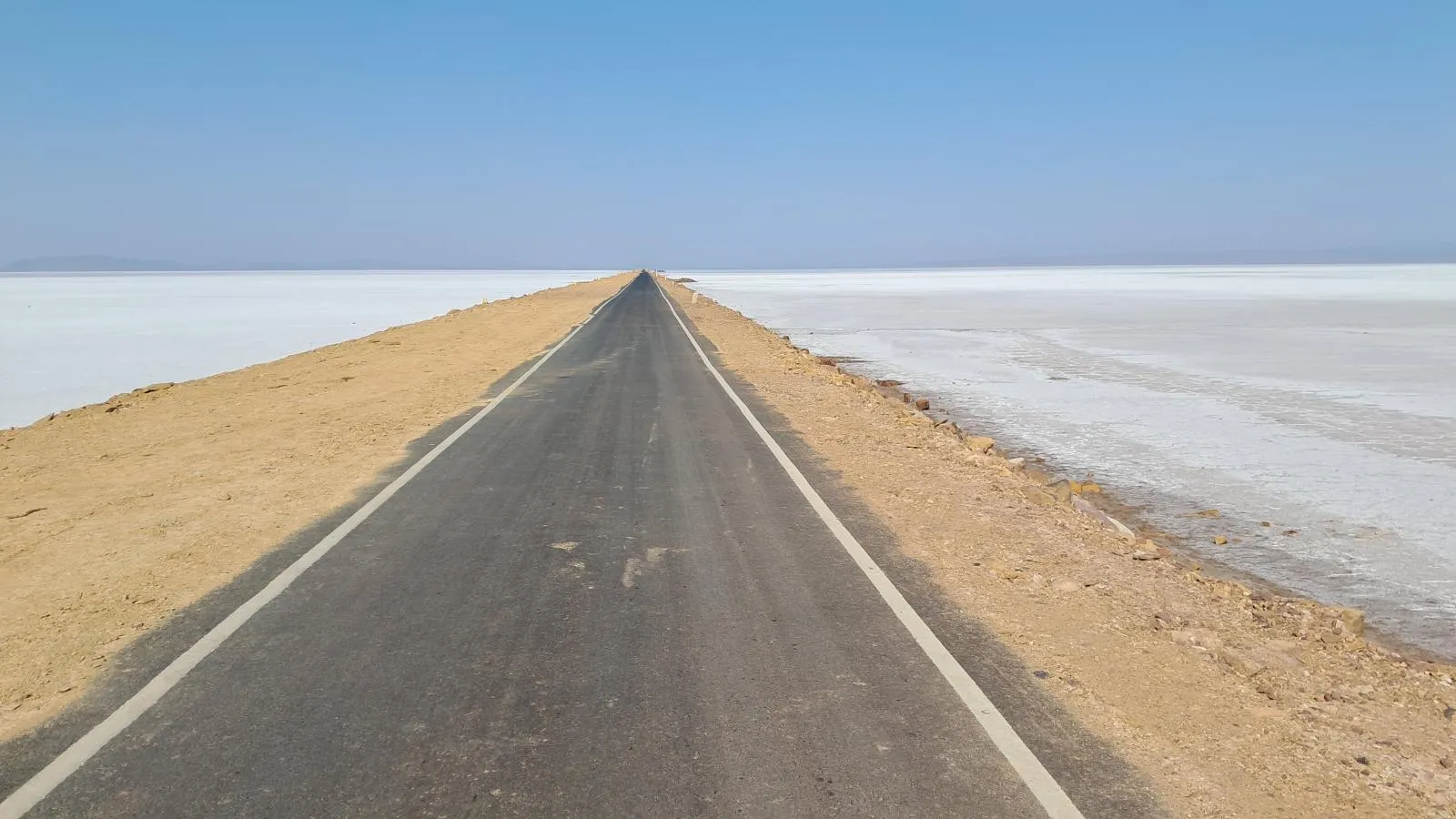 The White Rann salt desert at dusk